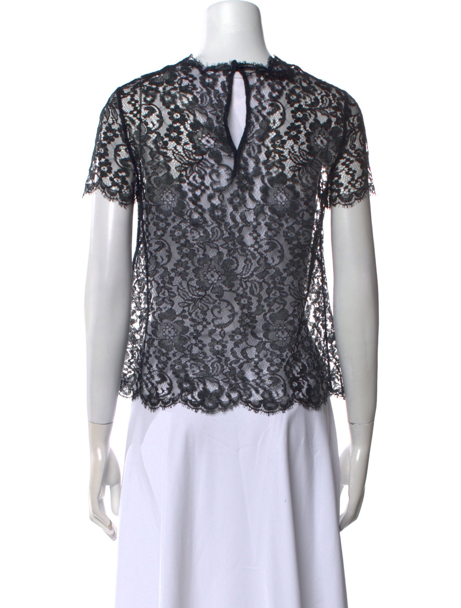 Valentino Lace Pattern Crew Neck Blouse